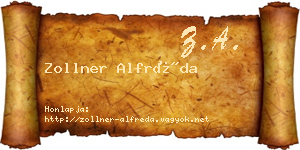 Zollner Alfréda névjegykártya